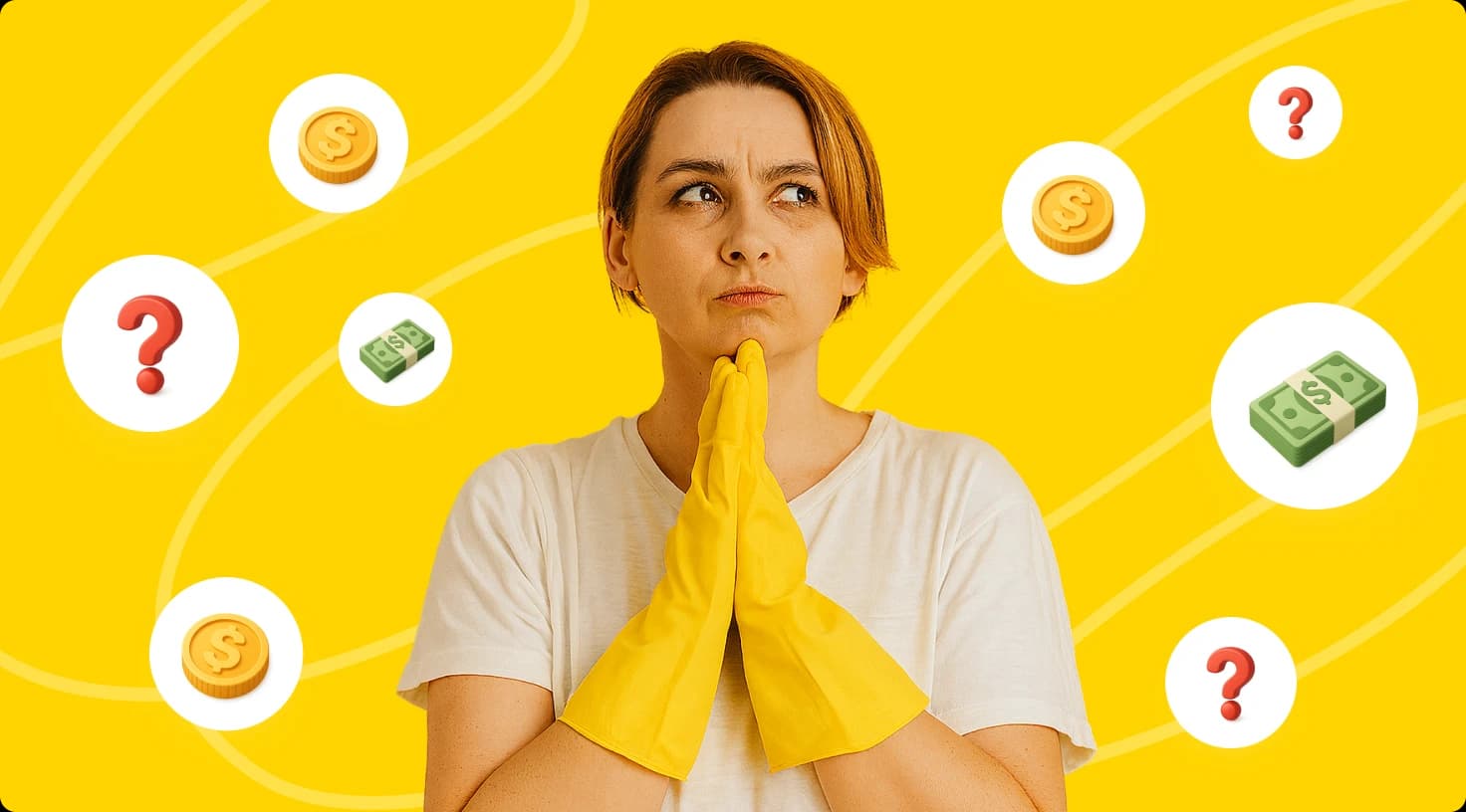 Woman Thinking About Cost Of Cleaning