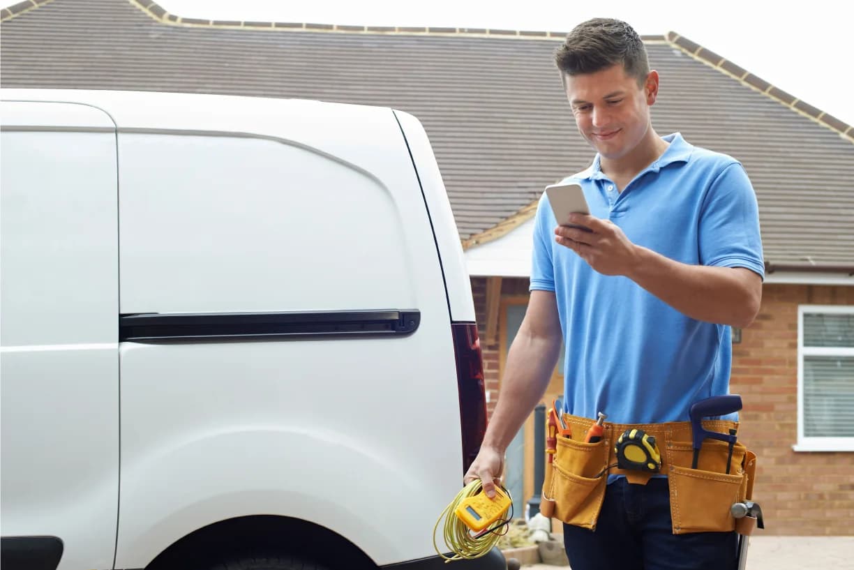 Technician Checking Mobile Phone V16423v1