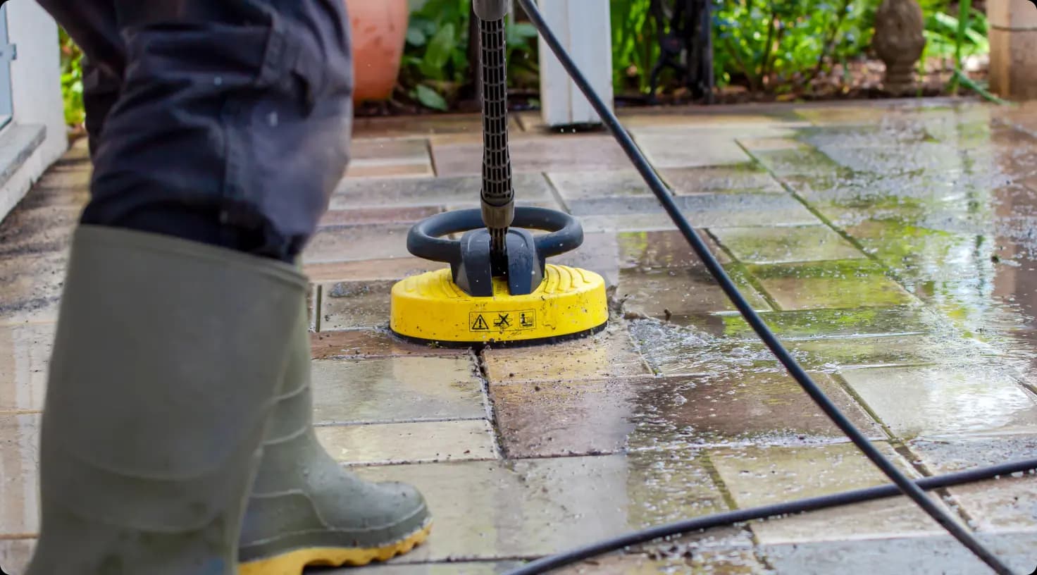 Pressure Washing Patio Tiles