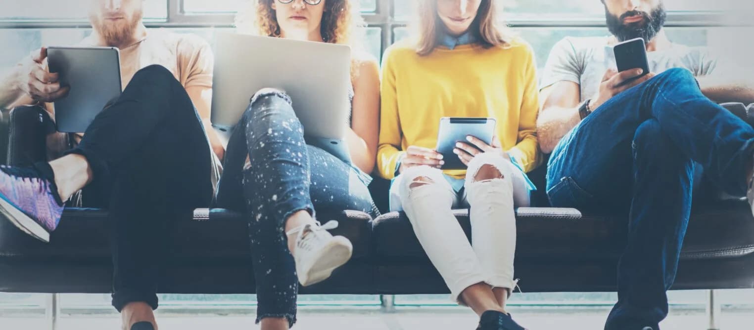 People Sitting With Tablets