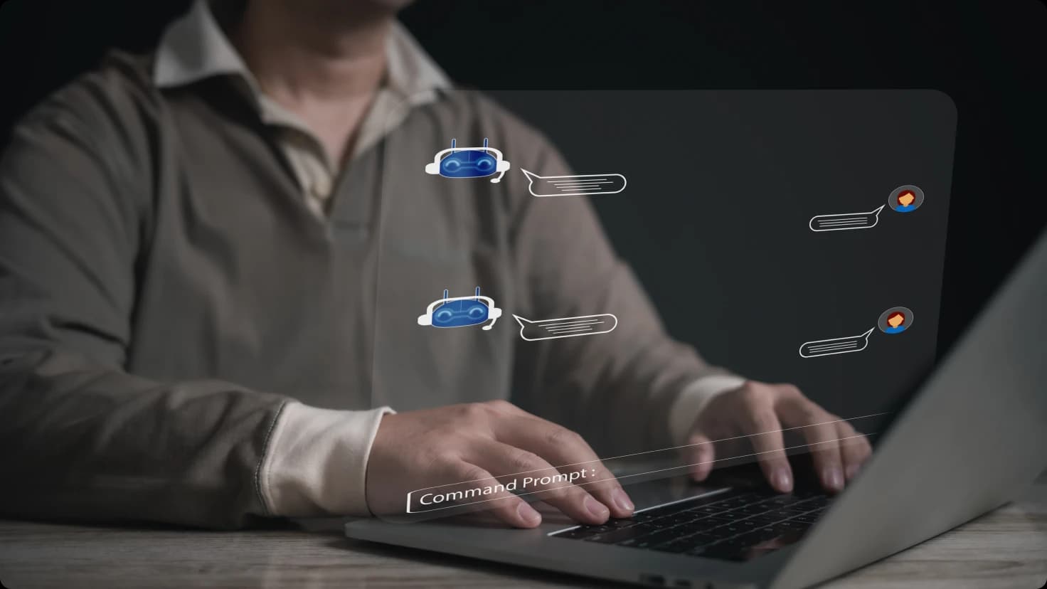 Person Using Ai Tool On Laptop