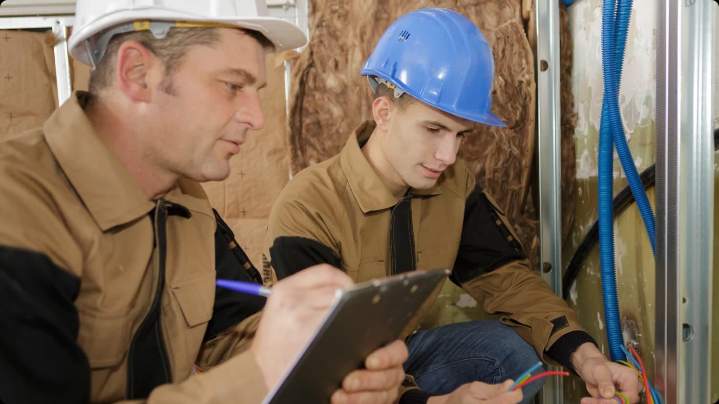 Electrician Observing And Grading The Examination