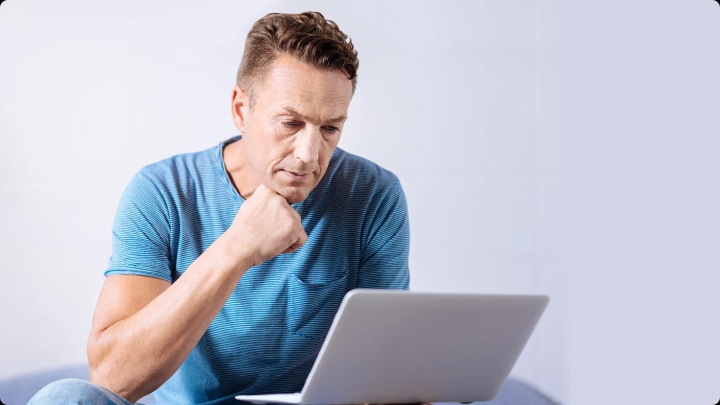 Concentrated Man With Laptop