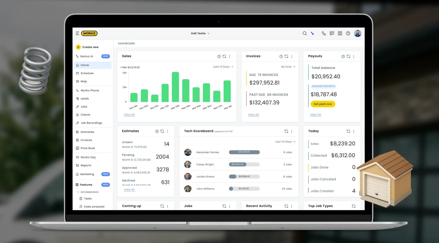 Workiz Field Management Software Mobile App Garage Door Team