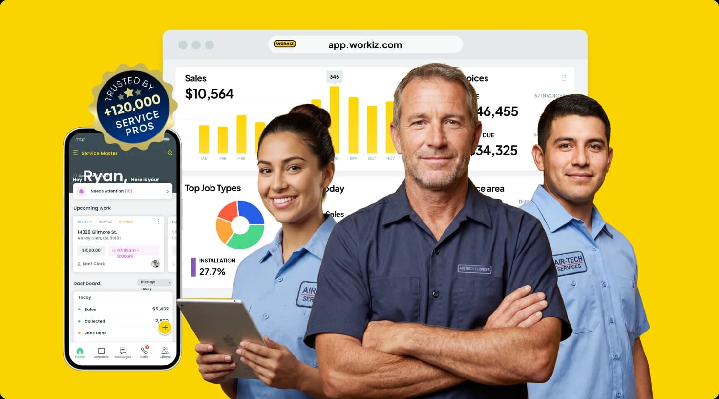Service Pro Team Using Digital Scheduling Tools