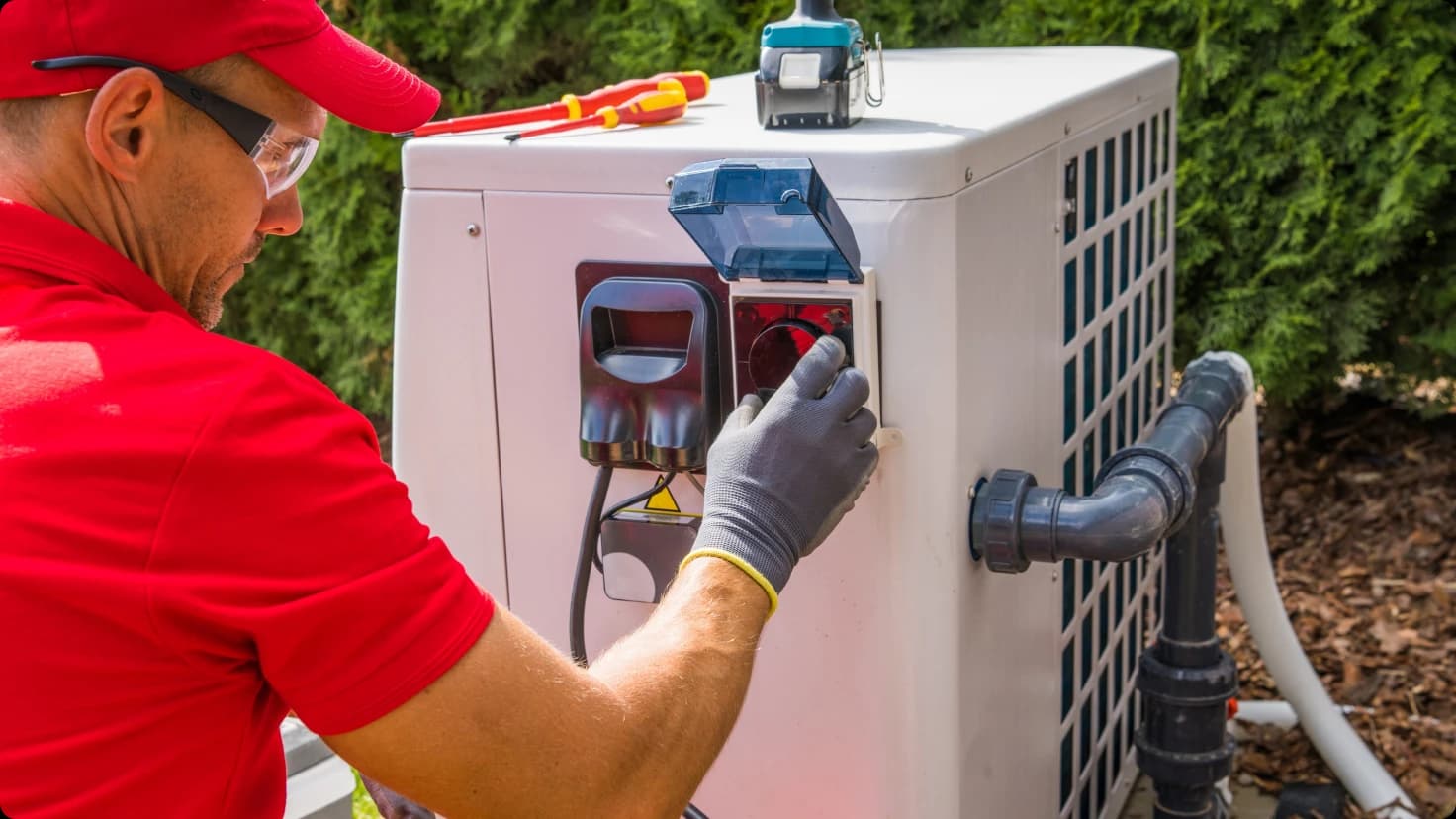 Hvac Specialist Sets Up The Equipment