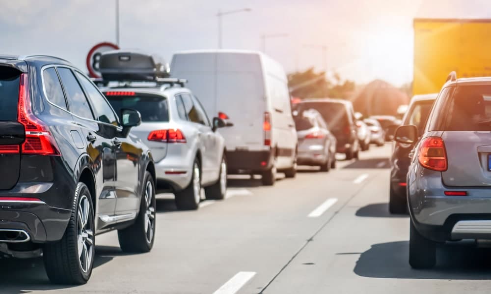 plumbing van stuck in traffic