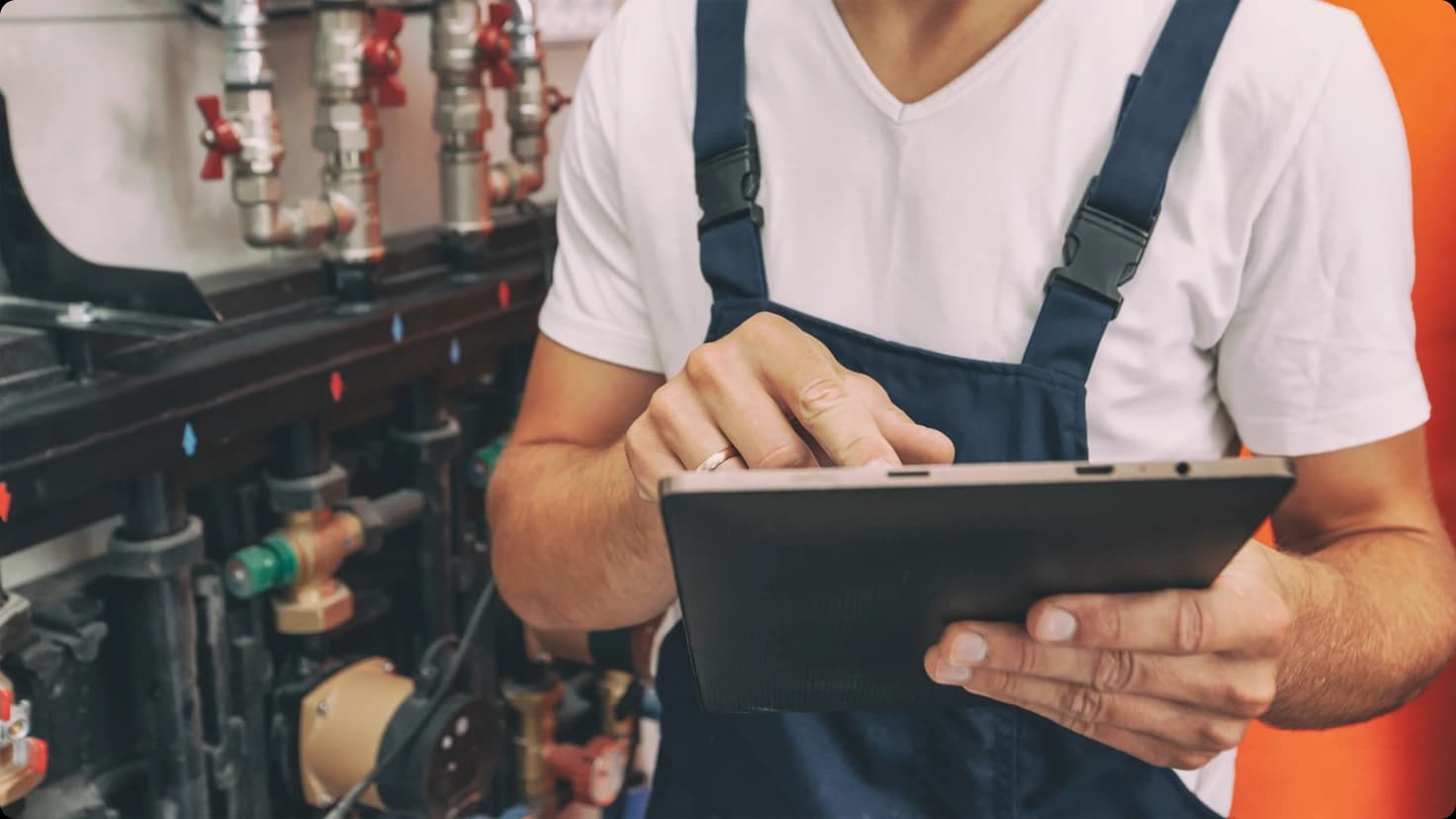 Technician With Tablet In Hands
