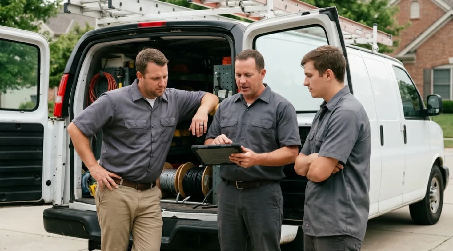 Electrical Team Using Workiz Field Management Software