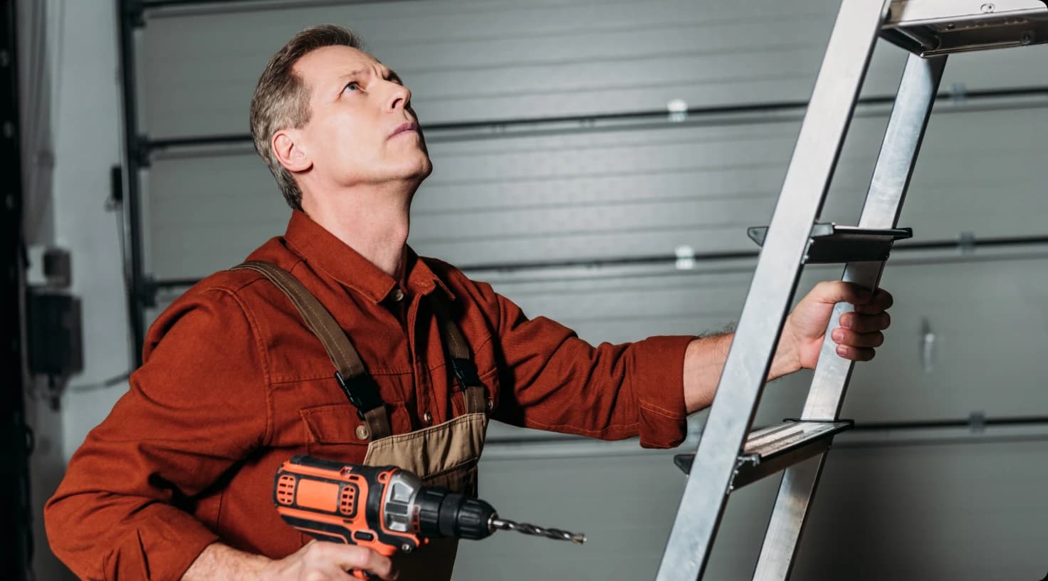 Garage Door Repair In Progress