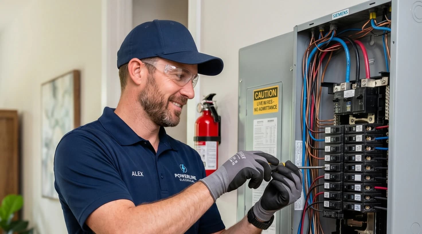 Professional Electrician Performing On Site Service