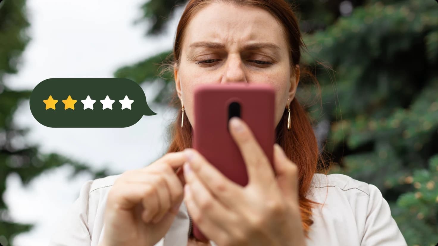 Woman Giving Bad Review
