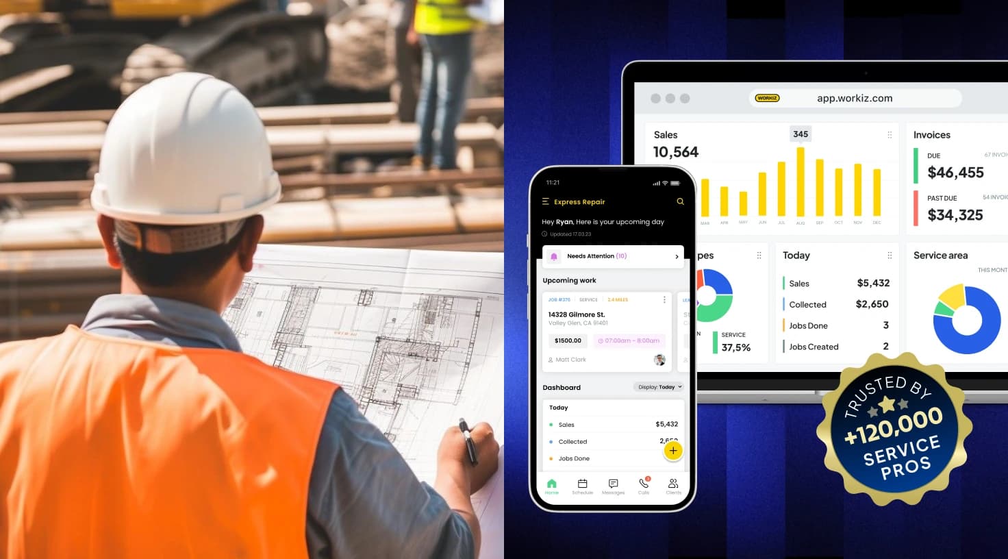 Licensed General Contractor Using Workiz Dashboard On Site