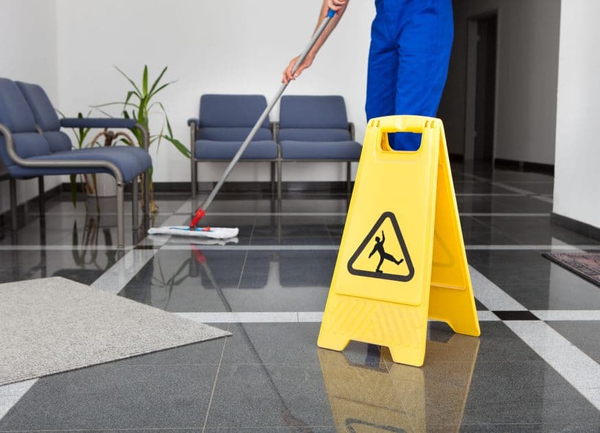 washing the floor