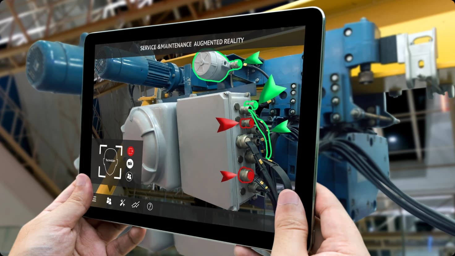 Hand Holding Tablet With Ar Service