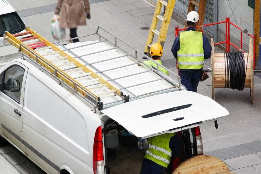 Electrician Van Working