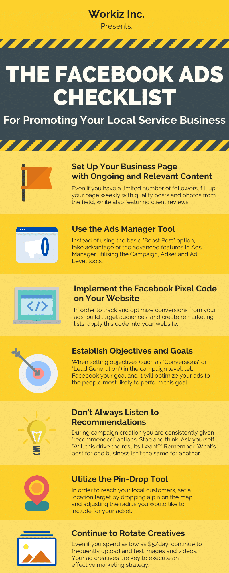 Infographic listing 7 things to keep in mind when promoting a local service business
