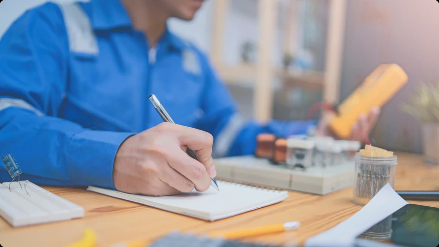 Man Writing Something On Paper